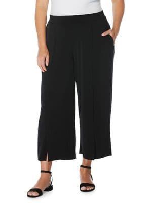 Rafaella Plus Mediterranean Cropped Wide Leg Pants