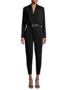 Michael Michael Kors Long-sleeve Belted Jumpsuit