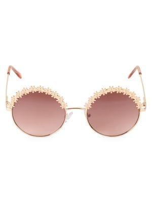Circus By Sam Edelman 63.5mm Floral Round Frame Sunglasses