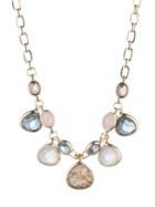 Anne Klein Goldtone, Mother-of-pearl & Crystal Pendant Necklace