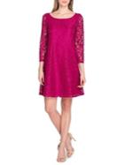 Tahari Arthur S. Levine Three-quarter Sleeve Lace A-line Dress