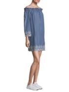 Michael Michael Kors Off-the-shoulder Eyelet Shift Dress