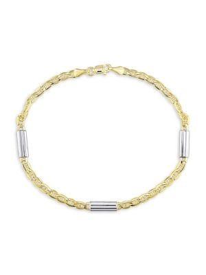 Sonatina Two-tone Bar Station Link Bracelet