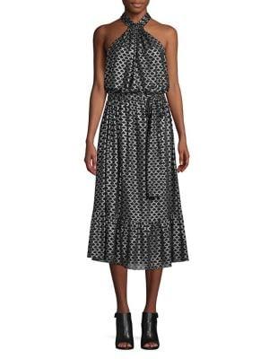 Michael Michael Kors Metallic Print A-line Dress