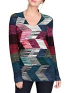 Nic+zoe Chevron Long-sleeve Top