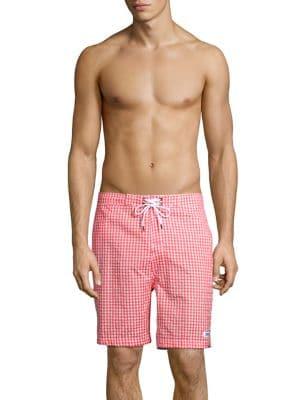 Trunks Surf + Swim Gingham Drawstring Board Shorts