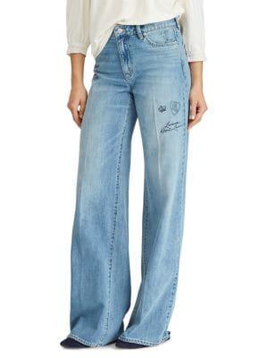 Lauren Ralph Lauren Logo Wide-leg Jeans