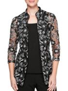 Alex Evenings Plus Two-piece Floral Lace Jacket And Camisole