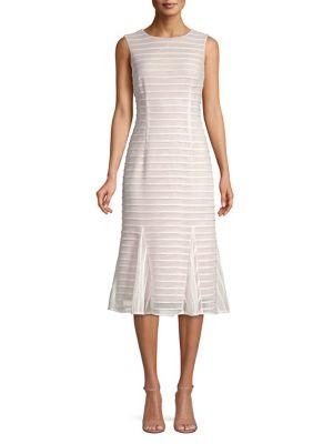 Adrianna Papell Ribbed Stripe A-line Dress