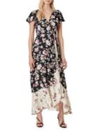 French Connection Aletta Crepe Floral Surplice Maxi Dress