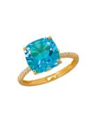 Lord & Taylor 0.07tcw Diamonds, Topaz And 14k Yellow Gold Ring
