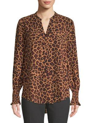 Lord & Taylor Leopard-print Georgie Long-sleeve Top