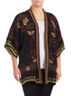 Context Plus Floral-embroidered Kimono