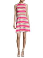 Michael Kors Striped Fit-and-flare Dress