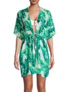 J Valdi Bermuda Tie-front Tropical Cover-up