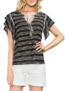 Vince Camuto Tiered Ruffle Striped Blouse