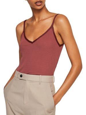 Mango Rib-knit V-neck Camisole
