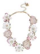 Betsey Johnson Floral Faceted Stone Necklace