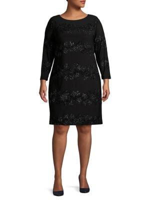 Eliza J Glitter Printed Shift Dress