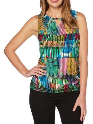 Rafaella Mixed Print Sleeveless Blouse