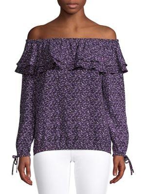 Michael Michael Kors Ruffled Off-the-shoulder Blouse