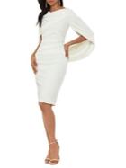Betsy & Adam Draped-back Sheath Dress