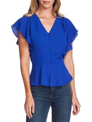 Vince Camuto Highland Pleated Rumple Blouse