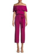 Marella Ruffled Off-the-shoulder Jumpsuit
