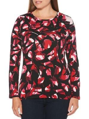 Rafaella Petite Printed Long-sleeve Top