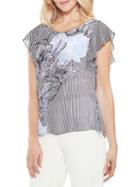 Vince Camuto Amalfi Breeze Stripe And Floral Blouse