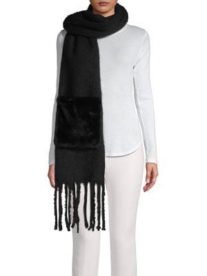 Steve Madden Faux Fur Pocket Knit Scarf