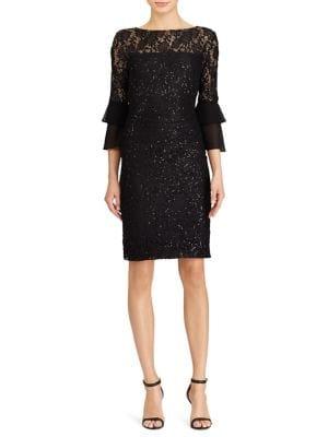 Lauren Ralph Lauren Petite Sheer-yoke Lace Dress