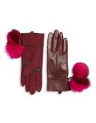 Echo Colorblock Rabbit Fur Gloves