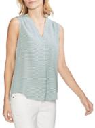 Vince Camuto Daybreak Printed V-neck Rumple Blouse