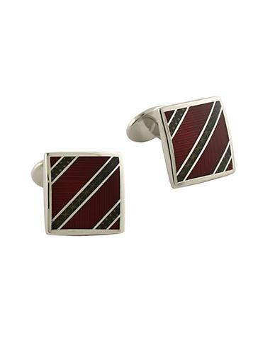 David Donahue Sterling Silver And Enamel Striped Cufflinks