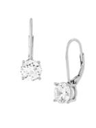 Lord & Taylor Sterling Silver & Swarovski Crystal Solitaire Drop Earrings