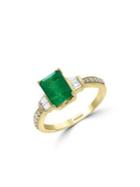 Effy Brasilica Diamond, Emerald And 14k Yellow Gold Solitaire Ring