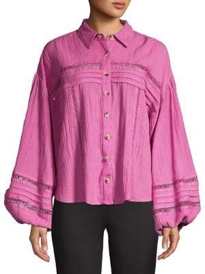 Free People Summer Stars Button Down Shirt