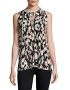 Ellen Tracy Printed Gathered Top