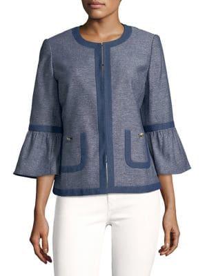 Karl Lagerfeld Paris Textured Bell-sleeve Jacket