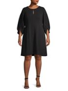 Calvin Klein Plus A-line Blouson Sleeve Dress