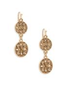 Design Lab Gold-plated Sterling Silver Double Disc Drop Earrings