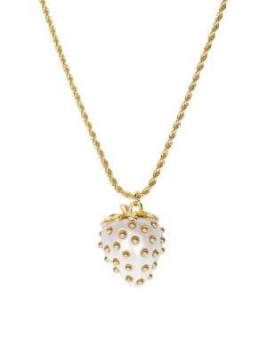 Kenneth Jay Lane 22k Gold-plated & Faux-pearl Strawberry Necklace