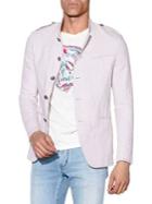 John Varvatos Stand Collar Linen & Cotton Blend Jacket