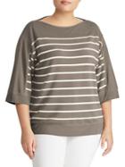 Lauren Ralph Lauren Plus Striped Boatneck Sweater