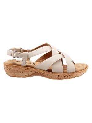 Softwalk Bonaire Crisscross-strap Leather Slingback Sandals