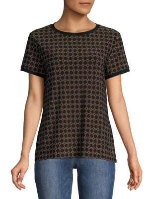 Anne Klein Printed Button Back Top
