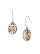Lord & Taylor 925 Sterling Silver & Faceted Swarovski Crystal Oval Dangle Drop Earrings