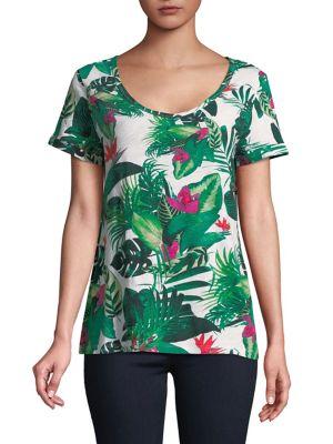 Lord & Taylor Petite Scoopneck Floral Tee