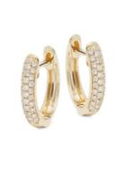 Lord & Taylor 14k Gold And Diamond Hoop Earrings